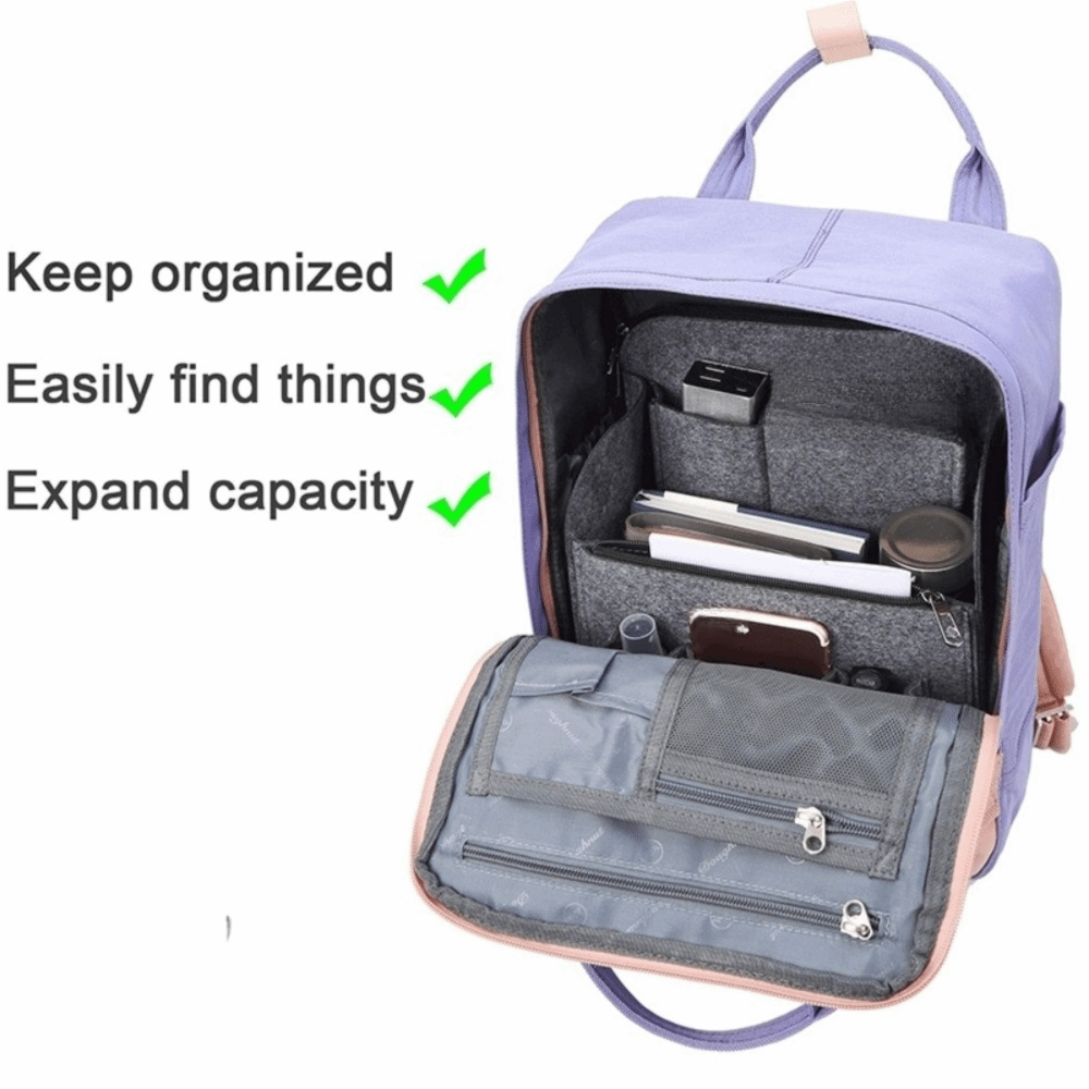 Backpack Insert Organizer - Organizer Tas Ransel Felt Multi-layer Multi-Kantong,