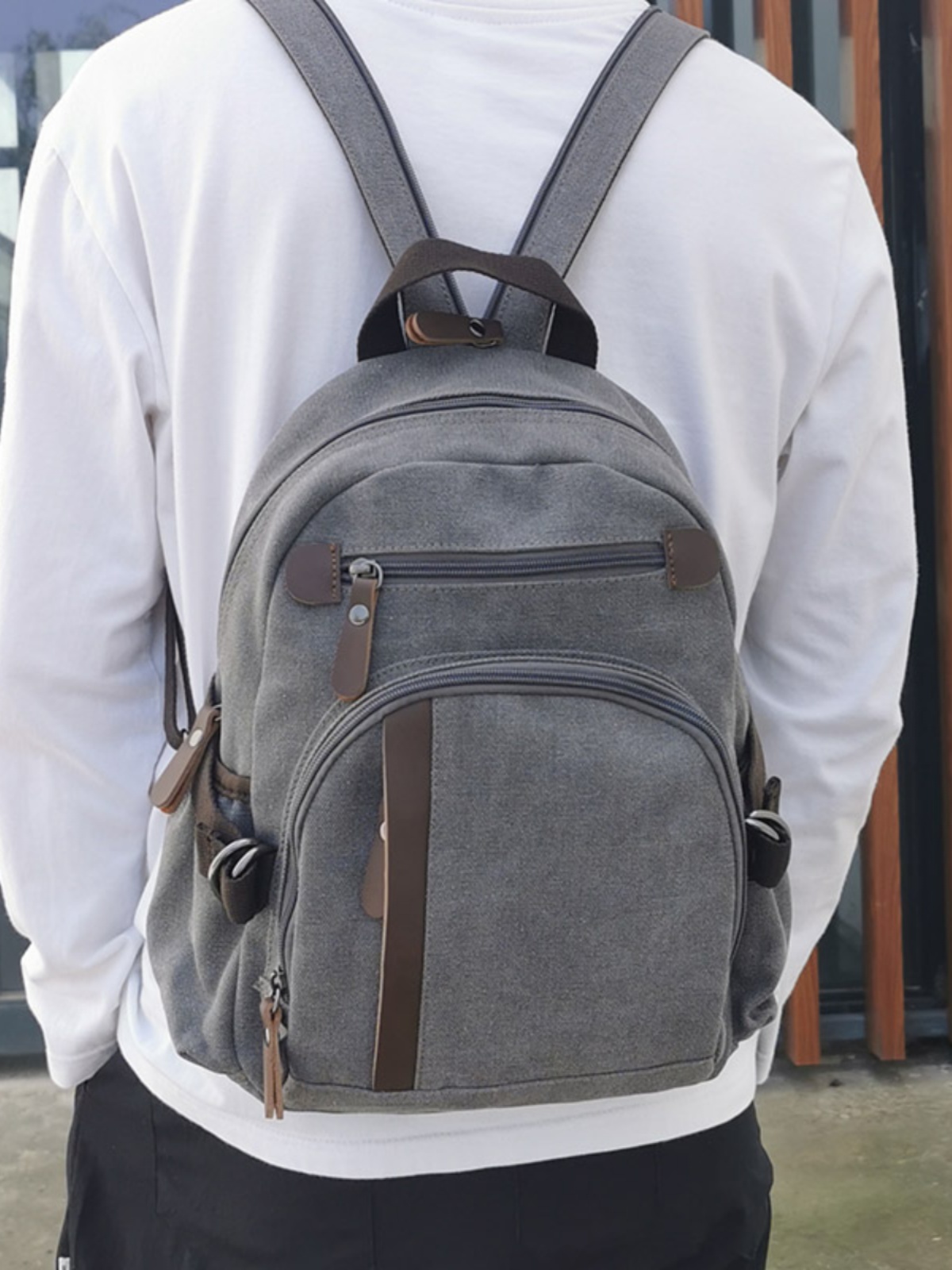 Canvas Backpack Casual - Tas Ransel Kanvas Kecil, Tas Selempang