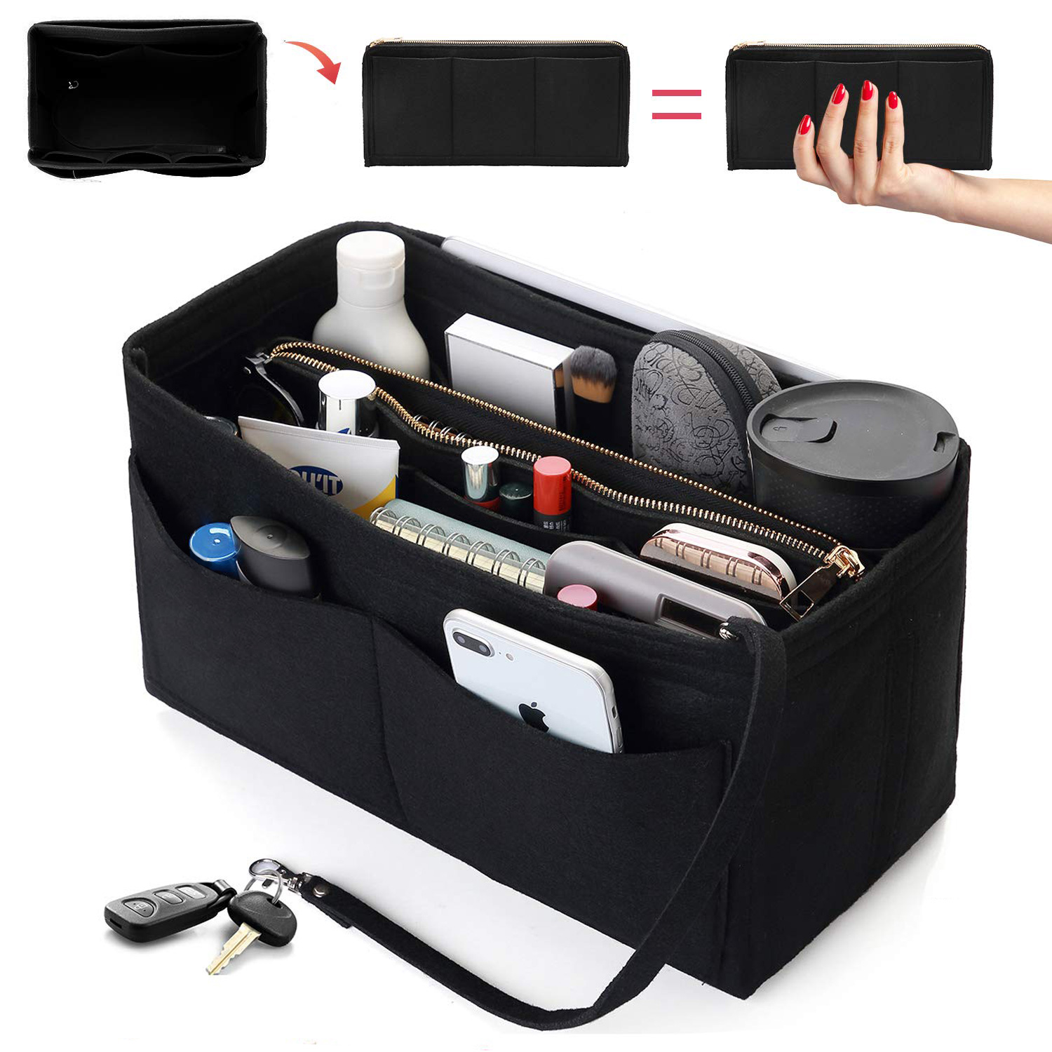 Sisipan Organizer Dompet Felt  - Backpack Insert Organizer ulasan dan harga