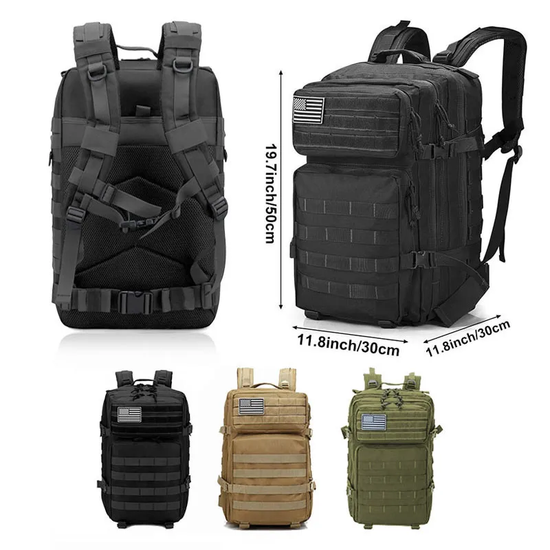 Ransel Taktis 1W50L Tas Ransel - Rucksack Military Style ulasan dan harga